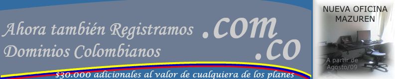 hosting Colombia, Webhosting Bogota, Dominios