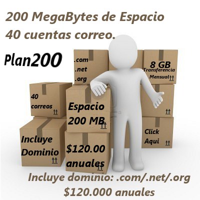 Hosting Colombia y Dominios Plan 200